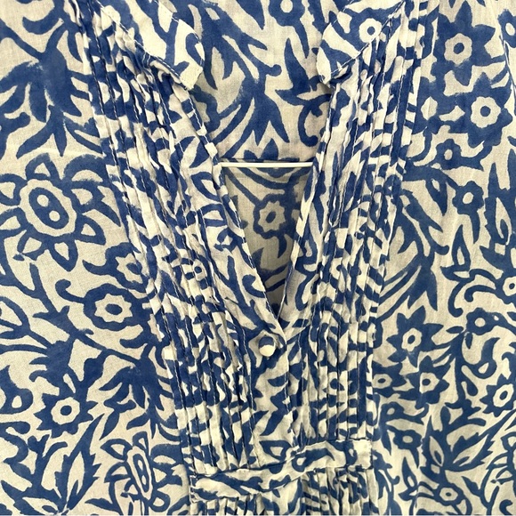 OLIPHANT 3/4 Sleeve Pintuck Mini Dress in Cypress Blue - Picture 9 of 10